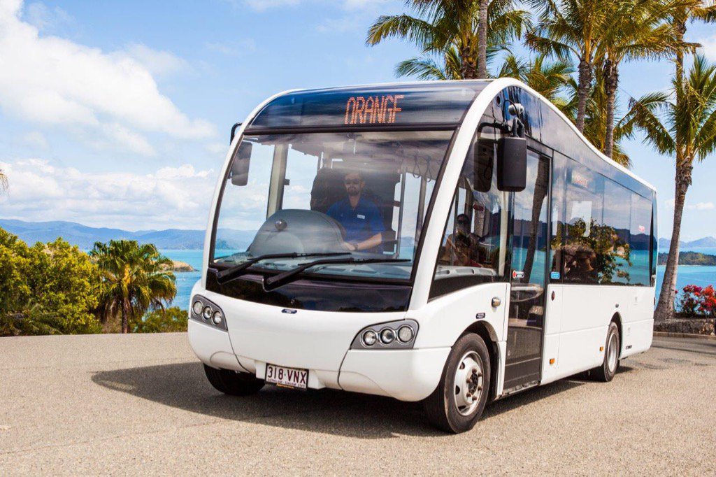 A 7.5m Optare Solo low floor bus capable of carrying more than 50 island guests at a time around <a href="/HamiltonIsland/">Hamilton Island</a>.