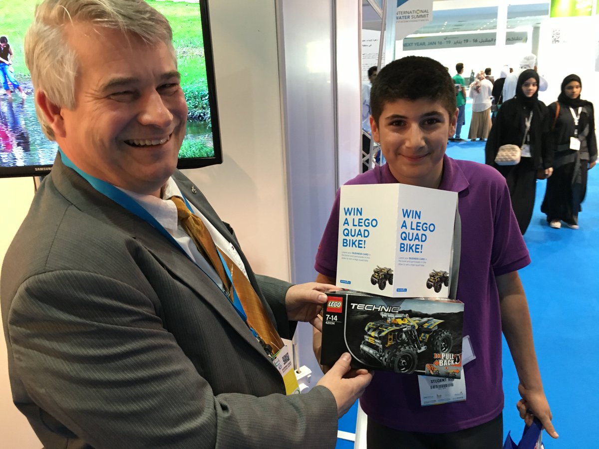 ramboll's tweet photo. Congrats to the happy winners of a Lego quad bike, presented by @s_hvilshoej at #IWS16 #WFES2016 https://t.co/kHFUsmmGcY