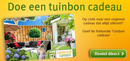 Opzoek naar een origineel cadeau? Geef de Nationale Tuinbon cadeau! nationale-tuinbon.nl/Bestel/index.p…