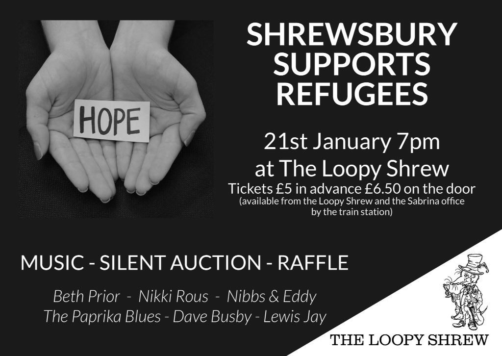 LoopyShrew's tweet photo. Show your support &amp; remember your wallets 🙌🏼  Tonight we can all make a difference #hope #shrewssupportsrefugees https://t.co/hrlpeIdaHk