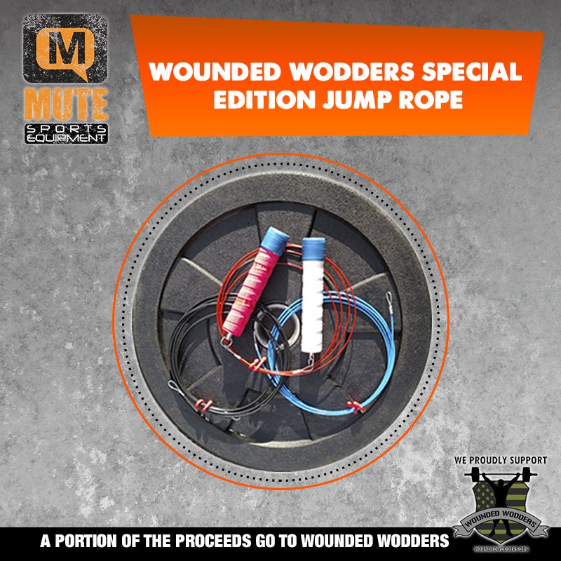 mute_sports's tweet photo. @WoundedWodders Special edition jump rope still has a custom cable made just for you. You are also helping a #hero https://t.co/MeD4vcrtPC