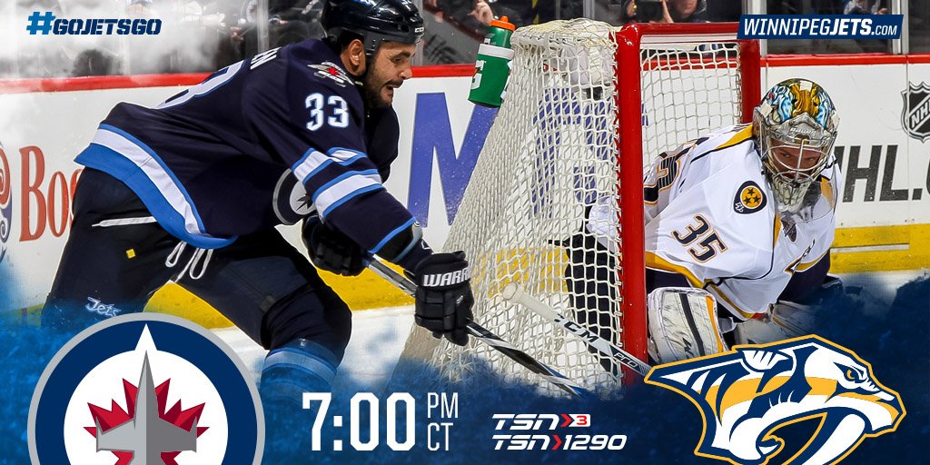 NHLJets's tweet photo. Game day! #NHLJets vs Predators tonight.

TICKETS >> https://t.co/pclYyudfPR
PREVIEW >> https://t.co/7FMjxOfuFd https://t.co/JmMAzHOFXS