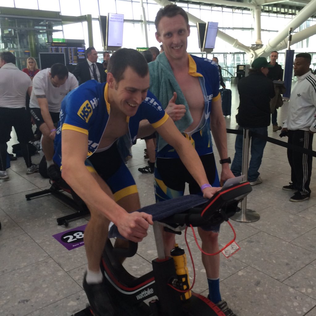 Leading the way with @HSSHire @wattbike #RaceThePlane #smashitup