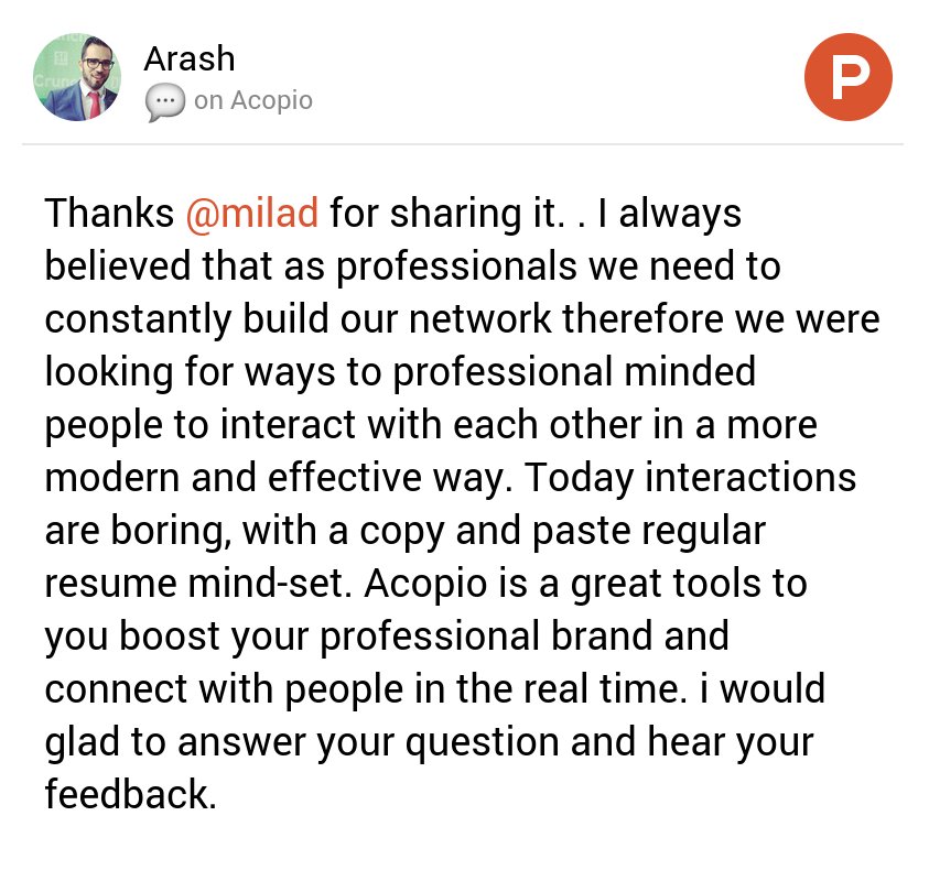 ArachJalali's tweet photo. My thoughts on Acopio on @ProductHunt cc @milad https://t.co/y1mu7SvkOP https://t.co/69y6rCWGGz