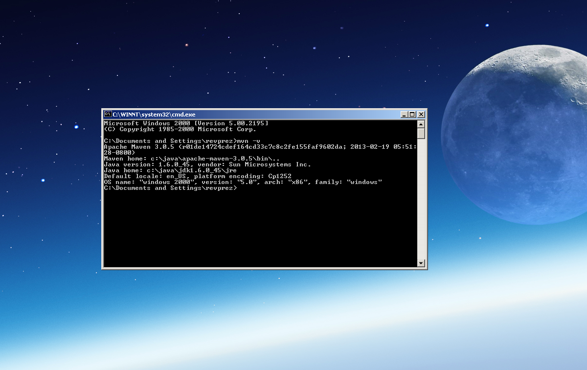 prezcannady's tweet photo. #JDK6 and #Maven3 on #Windows2000.  Wonder what it'd take to get some #JDK7 working? https://t.co/ogwFTja2y7