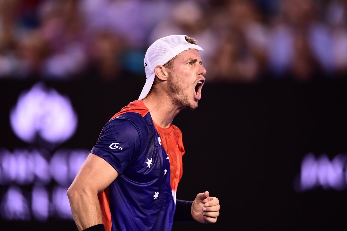 AustralianOpen's tweet photo. Ferrer brings @lleytonhewitt’s magnificent singles career to a close, downing the Aussie 6-2 6-4 6-4 

#HewBeauty https://t.co/gyBQOXcCjh