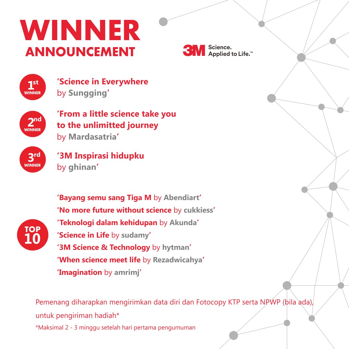 Selamat buat para pemenang! :)