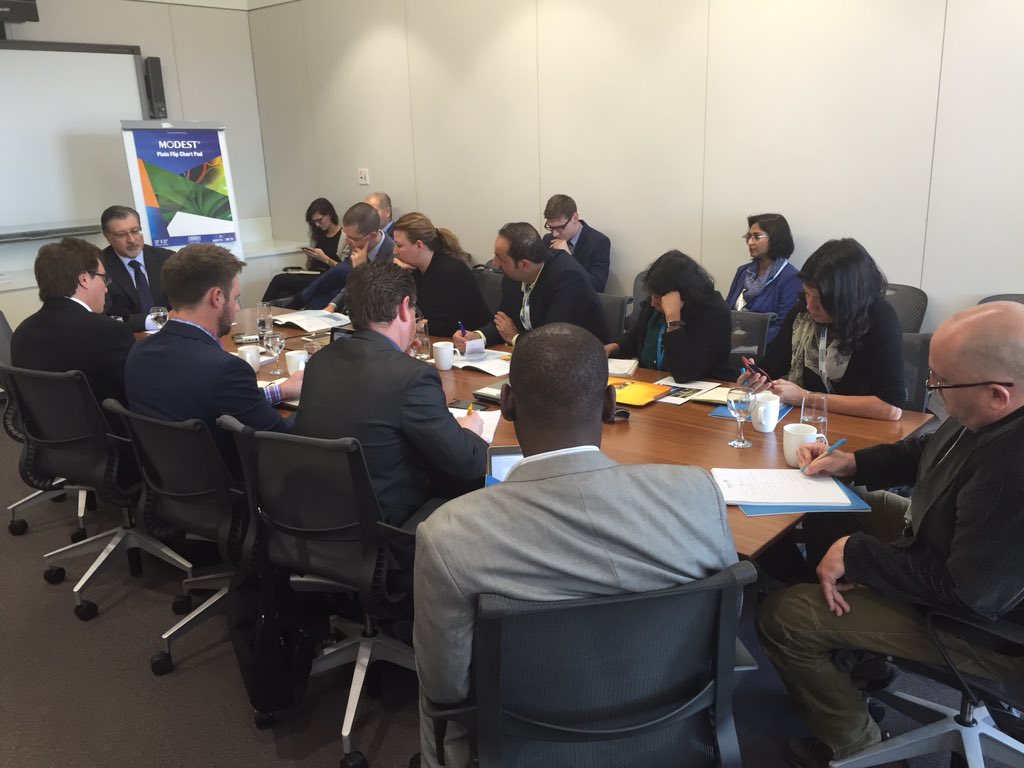 IRENA's tweet photo. IRENA head Adnan Amin meets intl. media on the sidelines of #WFES2016 to discuss global renewables transition. https://t.co/f6Ux1xjVhl