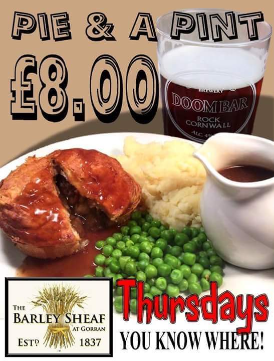 Come tonight for a pie &amp; a pint