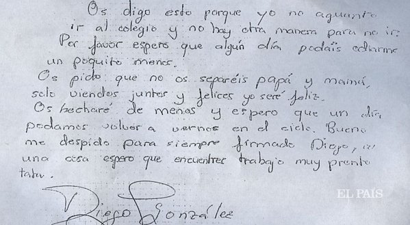 el_pais_madrid's tweet photo. “No aguanto ir al colegio y no hay otra manera de no ir”, escribió Diego antes de suicidarse https://t.co/ZW73fd42Pl https://t.co/0yww0a8JWe