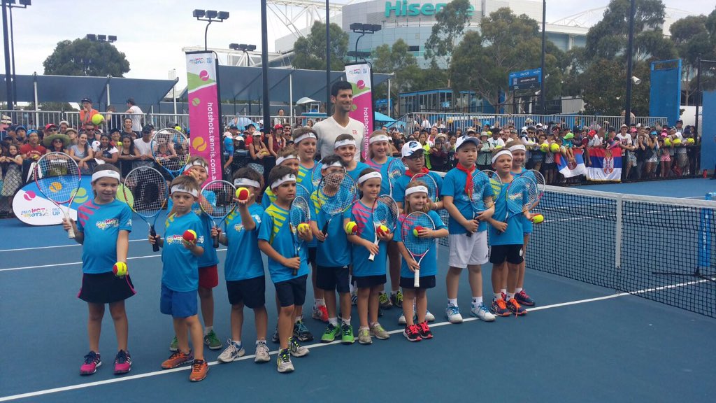 DjokerNole's tweet image. Loved this energy I've got from them just before my #ausopen start. Thanks @ANZ_AU