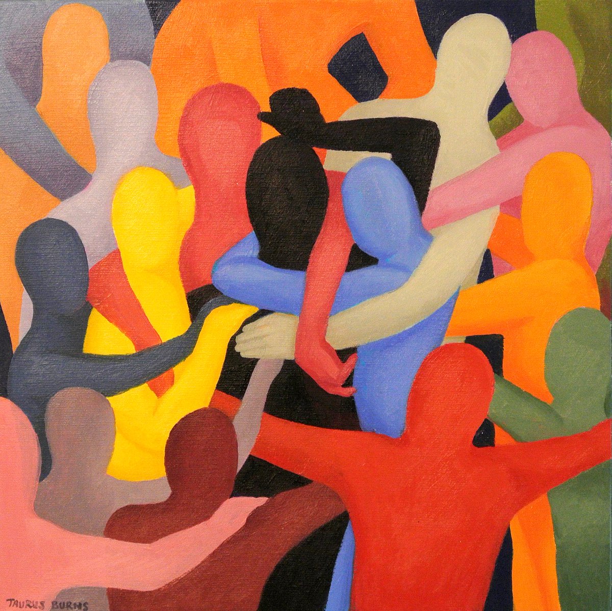 Brindille_'s tweet photo. #journeedescalins #hugday
#Painting "Group Hug" by Taurus Burns https://t.co/uBPHqSleLA