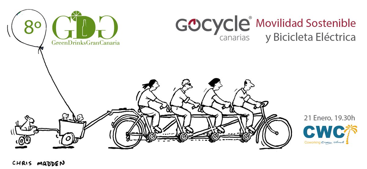 Hoy tenemos <a href="/GreenDrinksGC/">Green Drinks GC</a> , el #8GDGC en @CwCanaryIslands con <a href="/GoCycleCanary/">GoCycle Canarias</a> ¡Entradas agotadas!