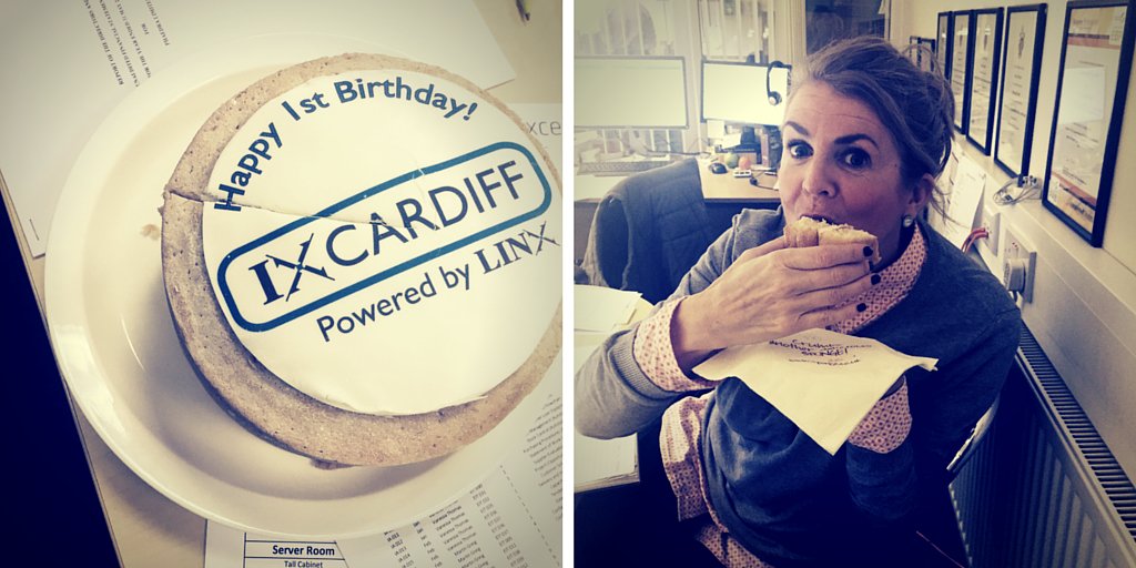 eituk's tweet photo. Happy 1st Birthday to #IXCardiff - Thanks for the cake @LINX_Network! We loved it! #Cardiff #Future https://t.co/MsI4IYcWkL