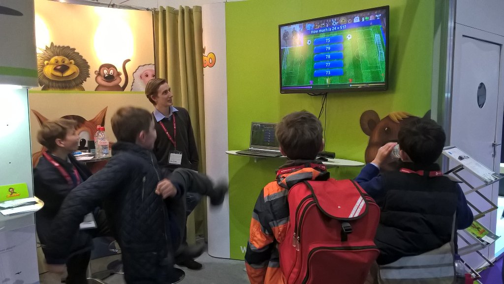 jumpido's tweet photo. Game on! Check your math and football skills with @Jumpido at #E84 #bett2016 @Bett_show #Edtech #Kinect #math https://t.co/AUrz26a7l6
