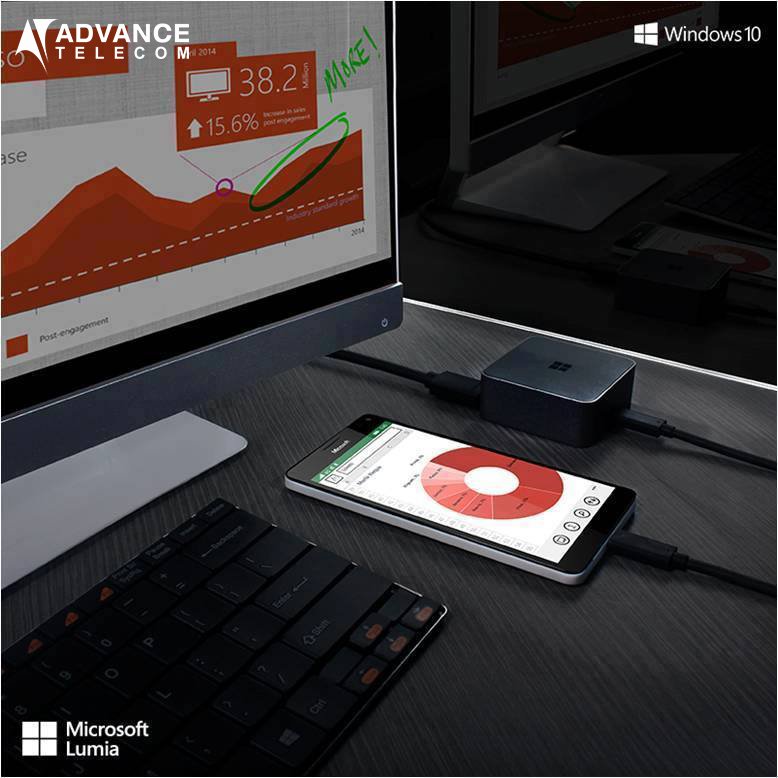 advancetelecom's tweet photo. Get work done faster with #WindowsContinuum! #Lumia950 #Sync #Microsoft #Windows10 #AdvanceTelecom https://t.co/rEBarKKSOV