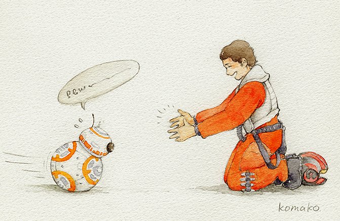 komako_o's tweet photo. ポーさんとBB-8 #StarWars #POEAWAKENS #BB8 https://t.co/ni8NgrtONy