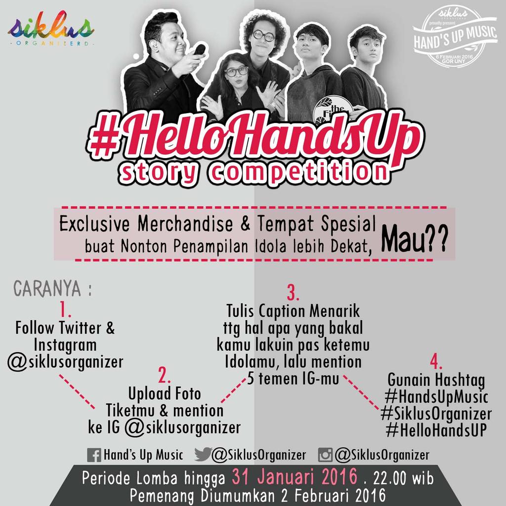 kolonigigs_'s tweet image. Ikuti #HelloHandsUp story compt. hngga 31 januari. Rasakan pesona idolamu lebih dekaat! @SiklusOrganizer