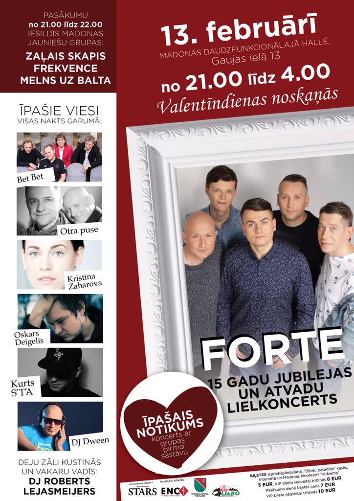 JanisForte's tweet photo. RT un laimē 2 ielūgumus uz Valentīndienas ballīti Madonas Daudzfunkcionālajā hallē 13.februārī.#ValentindienaMadona https://t.co/5S5HJV6zqI