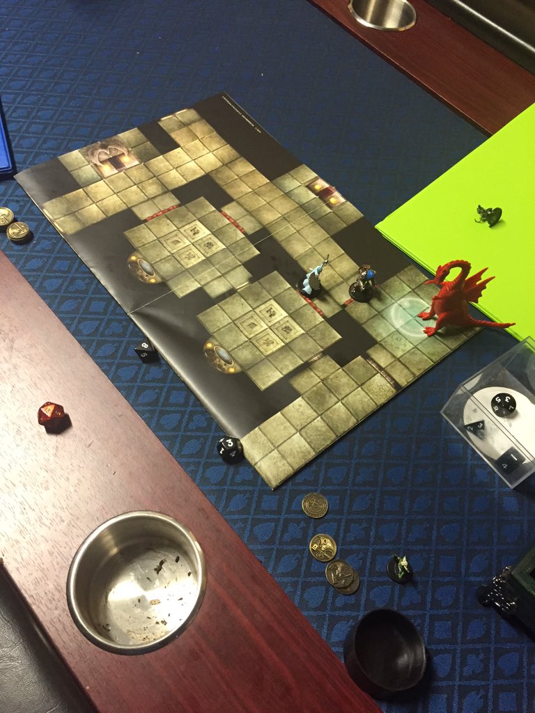 COOPCOUCH's tweet photo. My sons Red Box adventure ended with him and his friend face to face with a dragon #DnD #4eForever https://t.co/pHKgiAMYP6