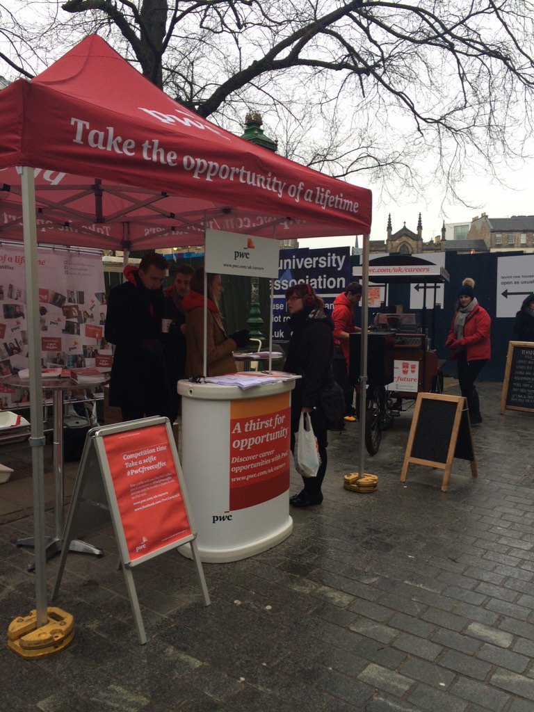 EdEconSoc's tweet photo. PwC coffee van is outside of Teviot! Have a chat with us about internship/graduate opportunities! @PwC_UK_Careers https://t.co/NCEP4TJRJB