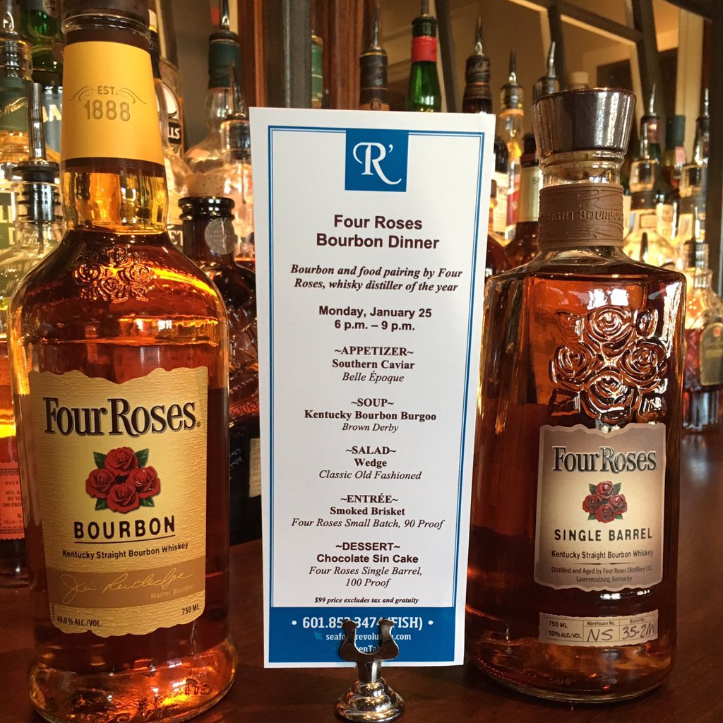 SeafoodRevJxn's tweet photo. Retweet &amp; win 2 seats to our @4RosesBourbon dinner Jan 25 @eatjxn @bobounds @ChefJohnFolse @RevolutionNOLA https://t.co/1ilRb6NQu2