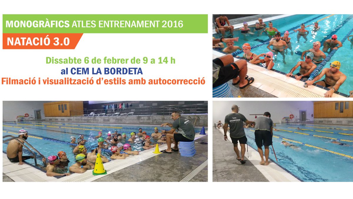 atlesesports's tweet photo. Nova cita #ATLESentrenament. Monogràfic de #natació 3.0! https://t.co/GMzZGRTuxl https://t.co/bq7JaTC5po