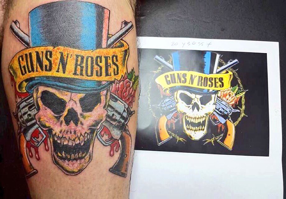Guns N Roses as my first tattoo done by Mikey Black  Pigments Newport  Pagnell UK  rtattoos