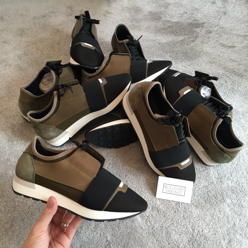 khaki balenciaga runners