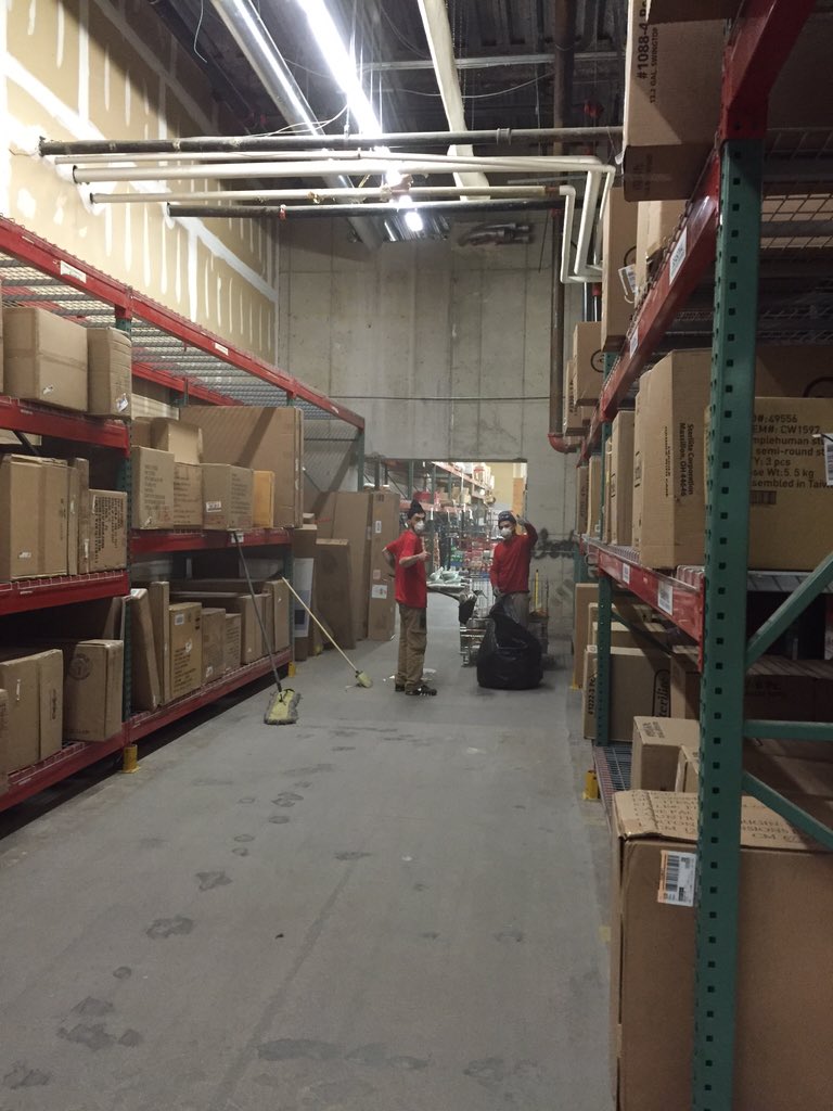 AloJohn's tweet photo. Back room bounce back! Swept and cleaned over and under. Justin and Tony tag team #bounceback https://t.co/eRnDoDVymr