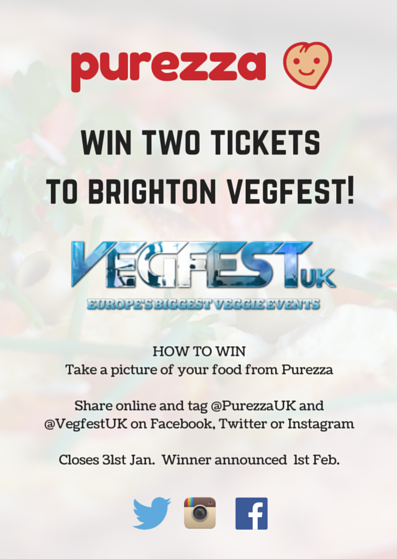 purezza's tweet image. You can win two tickets to Brighton @VegfestUK 2016 in our SHARE TO WIN competition!