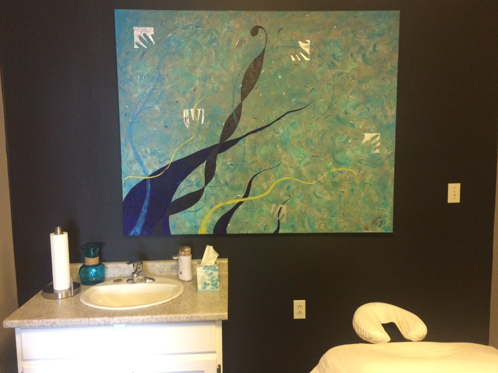 Head2ToeWell's tweet image. #Head2Toe #TBT my wonderful friend Kylie painted this for me 3 years ago! Hanging up in the treatment room!