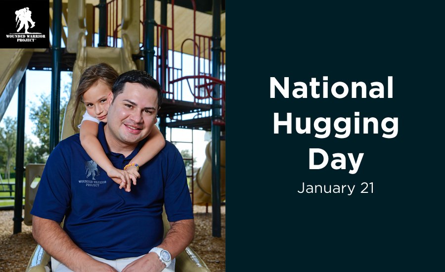 wwp's tweet image. Today is #NationalHuggingDay. Celebrate by hugging a veteran or family member today!