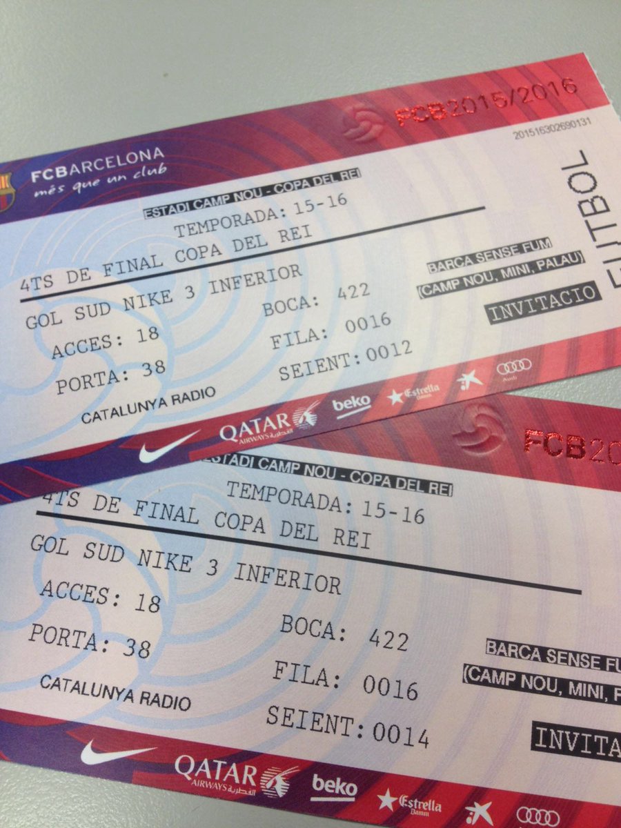 RT i FOLLOW si vols una entrada doble per veure el Barça - Athletic de Copa de dimecres al Camp Nou! #FCBLive