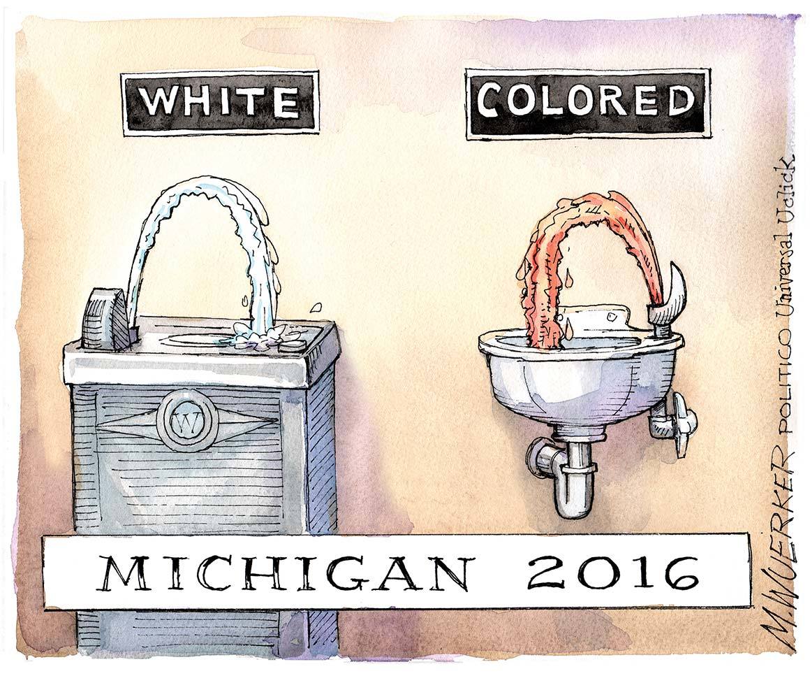 TedGrunewald's tweet photo. #FlintWaterCrisis #FlintWater #FlintWaterProject
drawing by @wuerker https://t.co/ctAyyjVOSa