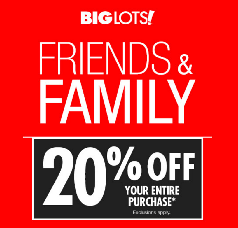 aMissiontoSave's tweet photo. YAY! @BigLots 20% Off Friends & Family Weekend is back! (1/23-1/24) https://t.co/MQOUPs470a ad #biglotsfirst https://t.co/zVRPAlWA9z