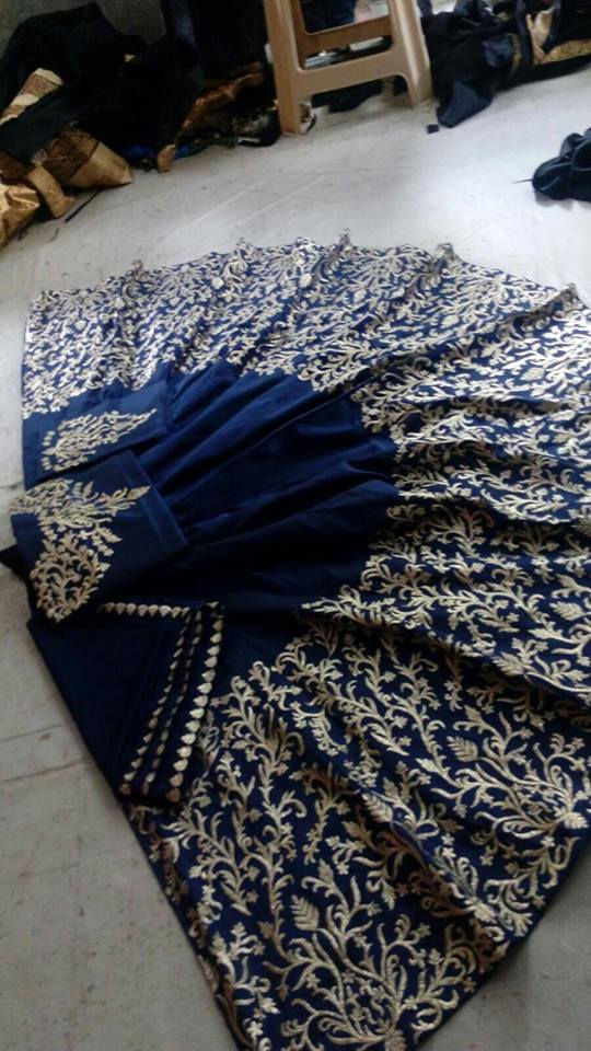 Beautiful Blue raw silk Lehenga , with gorgeous blouse piece:)