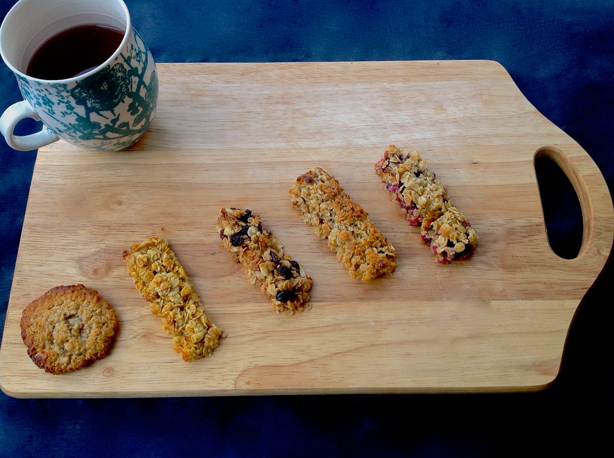 Peanut Butter Banana, Golden Orange, Cinnamon Apple and Raisin, Honey Nut w/ Coconut, and Fig Flapjacks #madison27