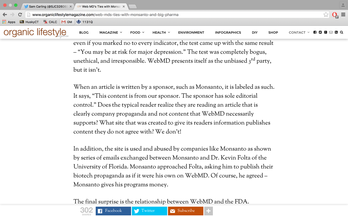 SJC326069's tweet photo. .@ARE3260 how does everyone feel about the trusted WebMD being partners with big bad Monsanto? #myfoodissue https://t.co/651RpAGuuh