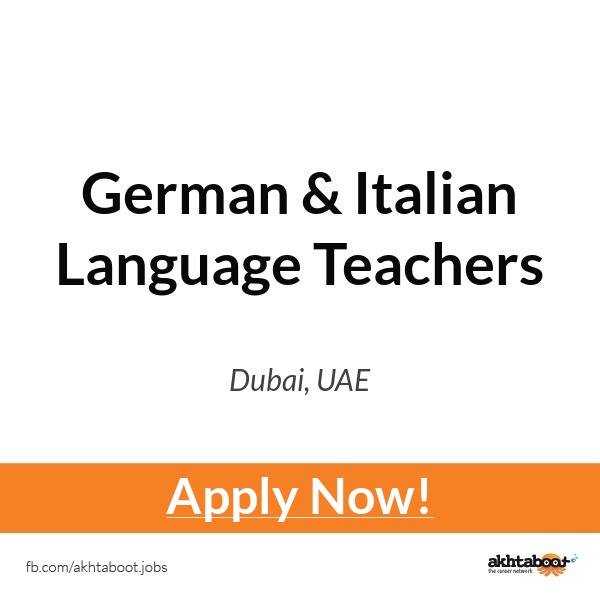 akhtaboot's tweet photo. German &amp; Italian Language #Teachers are needed in #Dubai, #UAE. Apply now: https://t.co/YlxtK8XaIS
#German #Italian https://t.co/lREvpMpTzd
