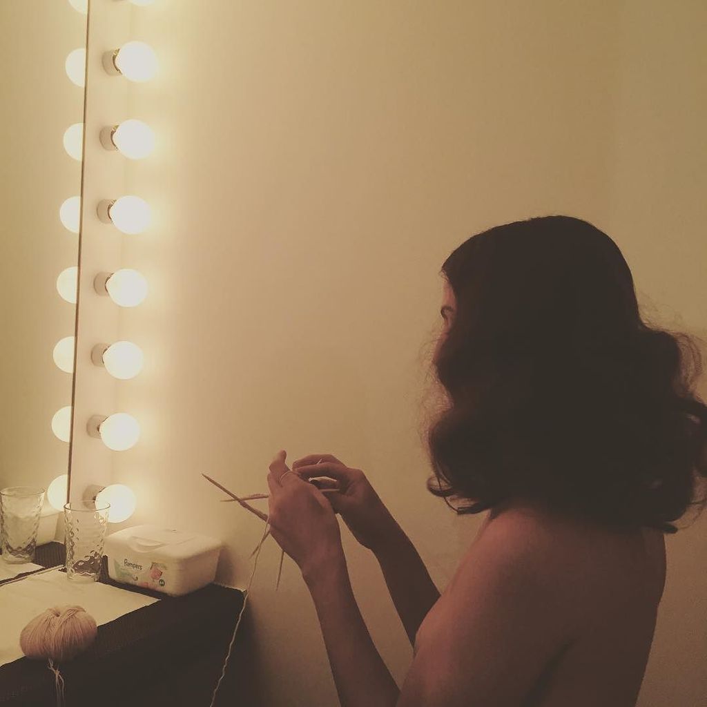 dragonette's tweet image. Multitasking on set.