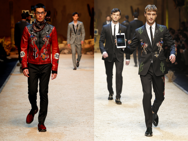 HighfashionUK's tweet photo. Sicilian Western: @dolcegabbana #Men’s FW16/17 https://t.co/sUqEJg7JDm via @LuxuryInsider #dolcegabbana https://t.co/HMeC3e4PG8