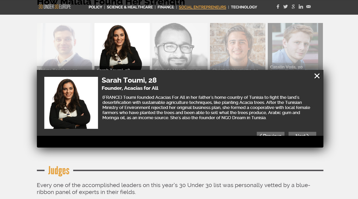 Womens_Forum's tweet photo. .@SarahToumi one of the #WforC 2013 laureates, is among the #30Under30 @Forbes #entrepreneur https://t.co/LqD0AqMIfm https://t.co/sth0FKFDee