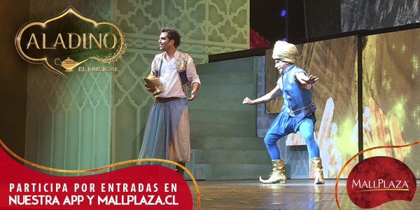 MallplazaCL's tweet photo. ¡Miles han vivido la magia de #AladinoElMusical! Aún puedes participar por entradas aquí: https://t.co/exmRZ7ThWK https://t.co/jaHugD1fet
