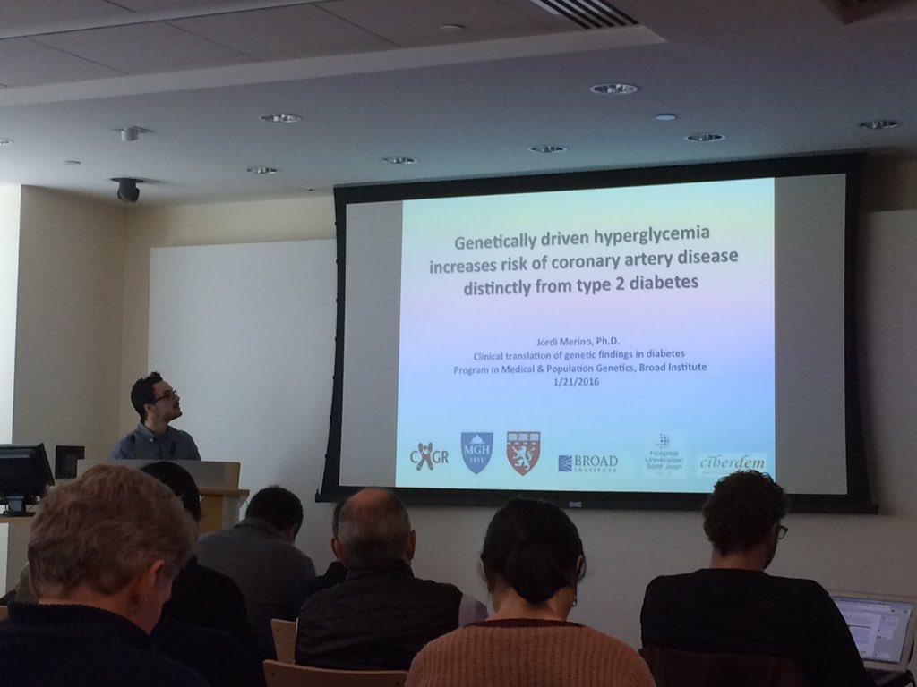 MartaGuasch1's tweet photo. Great talk by Dr.Merino on genetics,hyperglycemia and CHD at Broad Institute!So proud of you @Riudecanyenc,always!!! https://t.co/A0QnqEeKYZ