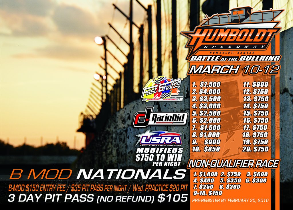HumboldtSpdwy's tweet photo. Better get your entry in if you plan to take home this $, If we have over 100 cars there will 2 non qualifier races! https://t.co/FfQZeGfDpH