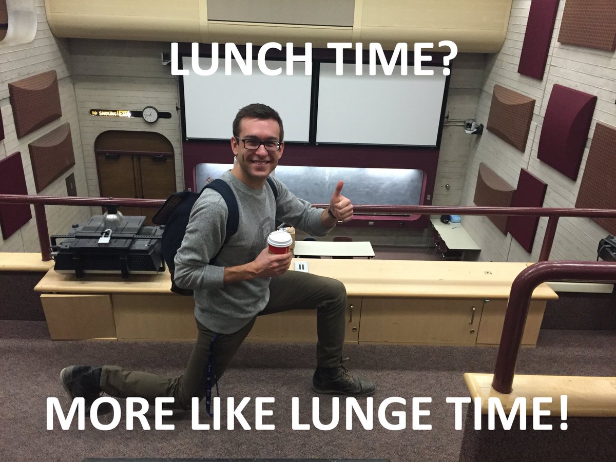 ThePressors's tweet photo. Lunch time? More like lunge time! #MBwellness #keepsmewell https://t.co/Egu0DOI7Mj
