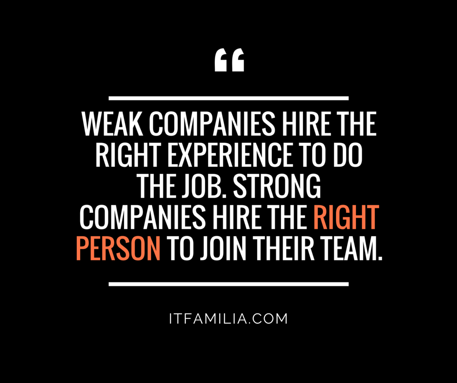 basilyando's tweet image. Weak companies hire the #right #experience to do the job. Strong companies hire the right person to join their team.