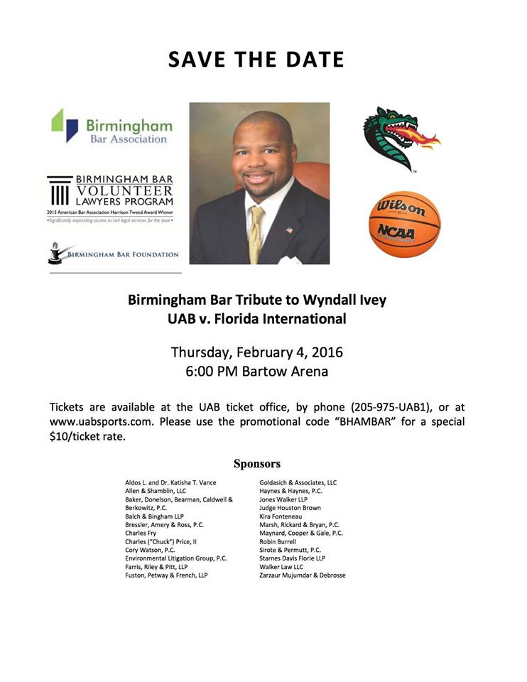 JeffCoDefender's tweet image. Come celebrate the life of our friend and fellow attorney Wyndall Ivey!  facebook.com/events/7244201…