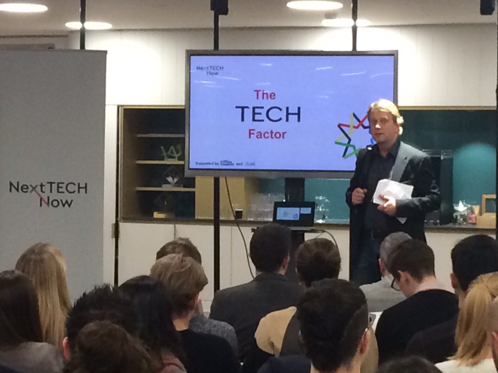 Starcom_UK's tweet image. .@jim_smg kicks off our 1st #TechFactor of 2016: 5 startups pitching to win an ad in @EveningStandard #NextTECHnow